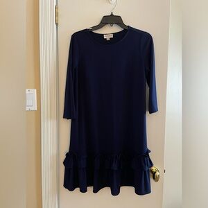 Blue Dress ruffle bottom